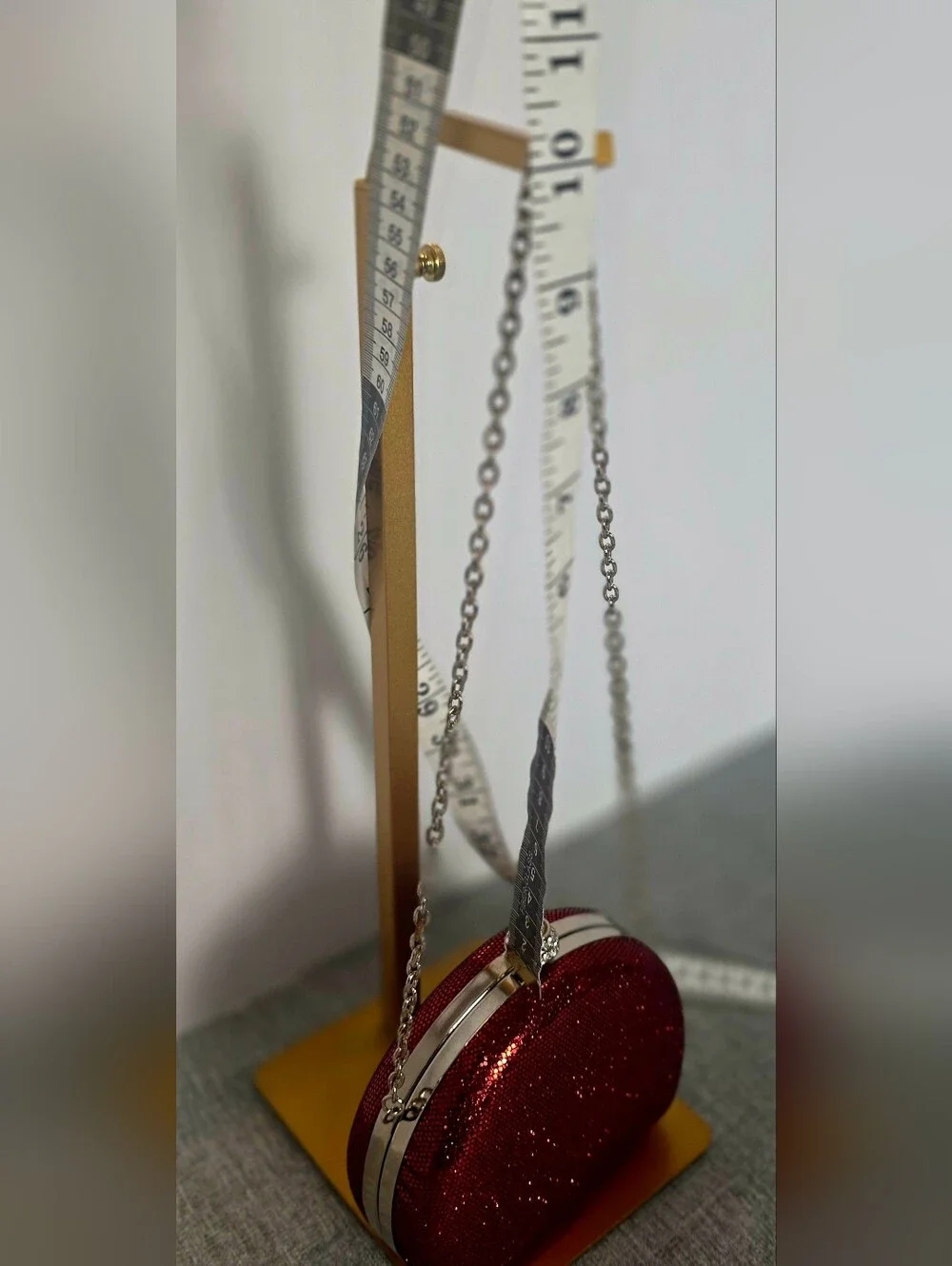 Sparkling Ruby Red Sequin Round Evening Clutch